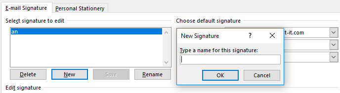 New signature Outlook