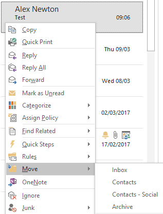 Outlook deleted e-mails