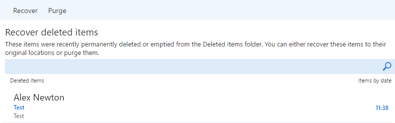 Outlook deleted folder