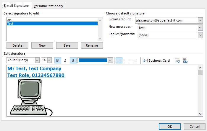 Outlook signature
