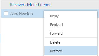 Outlook restore Email
