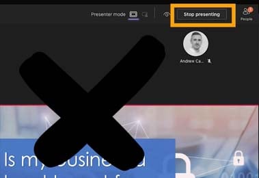 powerpoint live presenter view Stop Presenting