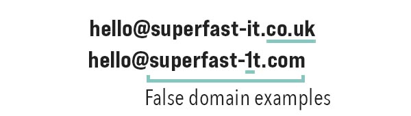 Flase email domain examples